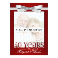 40th Ruby Wedding Anniversary Photo Invitations