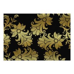 50th Anniversary Black and Gold Floral RSVP Card - Image 2