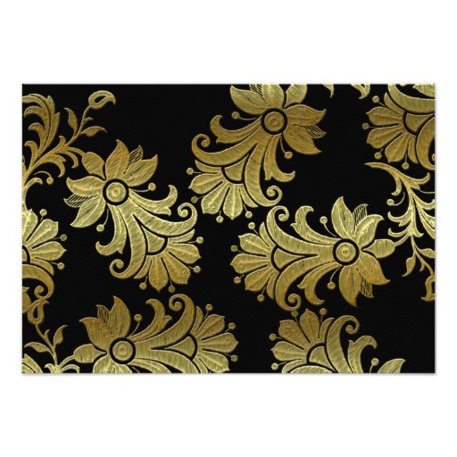 50th Anniversary Black and Gold Floral RSVP Card - Image 2