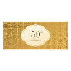 50th Gold Wedding Anniversary Invitation Ticket - Image 2