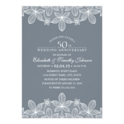 50th Wedding Anniversary Elegant Luxury Lace Card