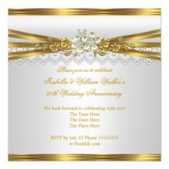 50th Wedding Anniversary Party Gold White Pearl Card - Image 2