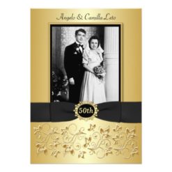 50th Wedding Anniversary Photo Template Invite