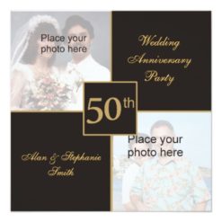 50th Wedding Anniversary Then & Now Pictures Card
