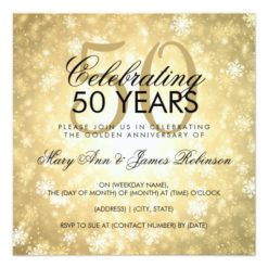 50th Wedding Anniversary Winter Wonderland Gold Card