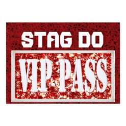 Bachelor Stag Party red VIP invite