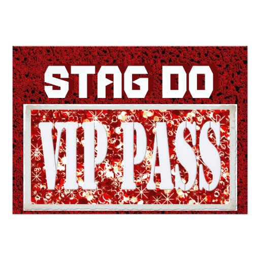 Bachelor Stag Party red VIP invite