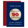 90th Birthday Party Invitation Baseball Adult