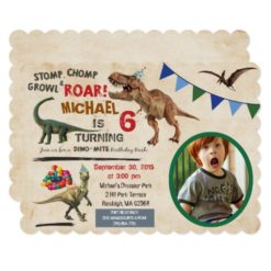 ANY AGE - Dinosaur Birthday Invitation Add Photo