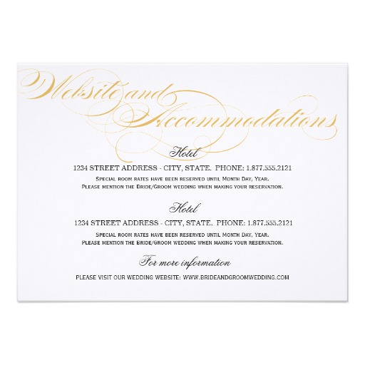 Accommodations Card - Gold & Black