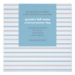Amara Stripe Cornflower Bachelor Party Card