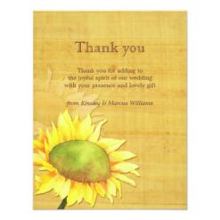 Autumn Garden Sunflower Wedding Thank You Card