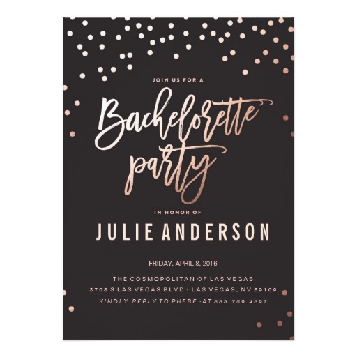 BACHELORETTE Party ITINERARY // BLACK invitation