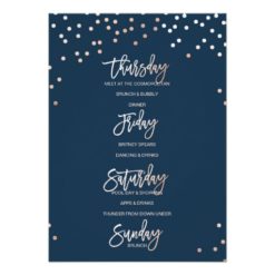 BACHELORETTE WEEKEND ITINERARY // Navy invitation - Image 2