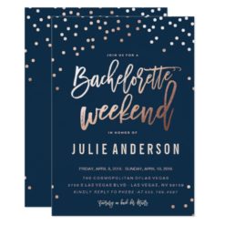 BACHELORETTE WEEKEND ITINERARY // Navy invitation