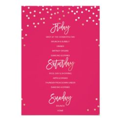 BACHELORETTE WEEKEND ITINERARY // PINK invitation - Image 2