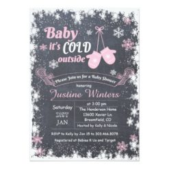 Baby Its Cold Outside Chalk Baby Shower Invitation