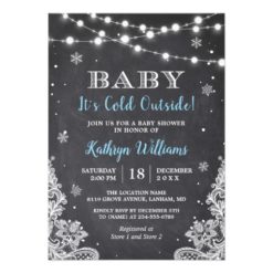 Baby It's Cold Outside Winter Boy Baby Shower Card