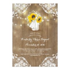 Baby's Breath Mason Jar Sunflowers Baby Shower Card