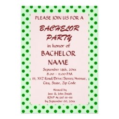Bachelor Party - Green Polka Dots
