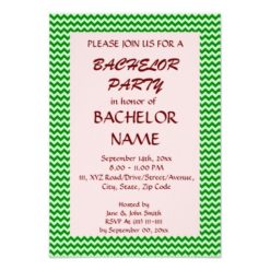 Bachelor Party - Green Zigzag