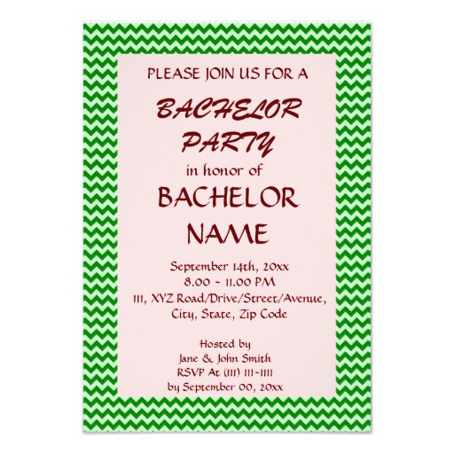 Bachelor Party - Green Zigzag