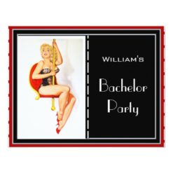 Bachelor Party Invitation Red Black White