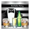 Bachelor Party Mens Drinks Tuxedo Black Silver Card