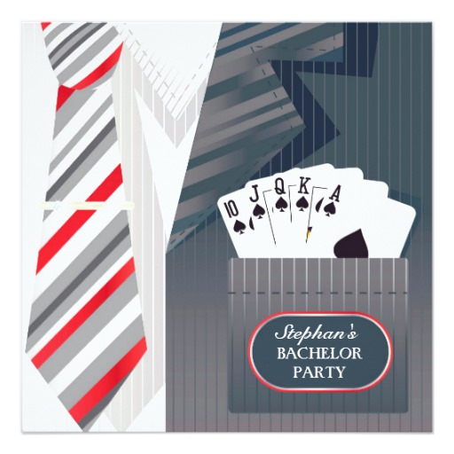 Bachelor Party Suit Flat Invitation