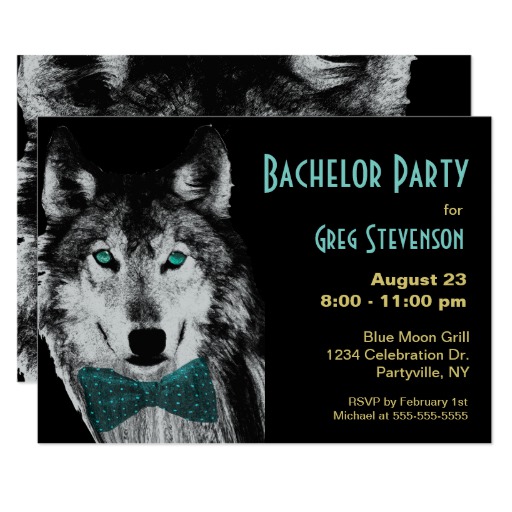 Bachelor Party Wolf Card