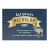 Bachelor Stag Party Gold Ribbon Starry Invitations