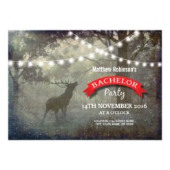Bachelor Stag Party Woods Fairy Lights Card