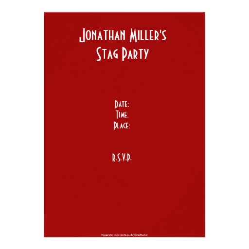 Bachelor Stag Party red VIP invite - Image 2
