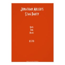 Bachelor Stag Party rust red VIP invite - Image 2