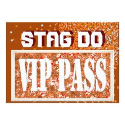 Bachelor Stag Party rust red VIP invite
