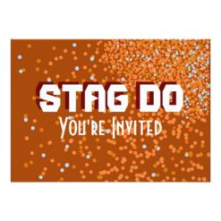 Bachelor Stag Party rust red invite
