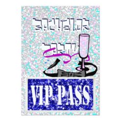 Bachelor blue vip party invitation