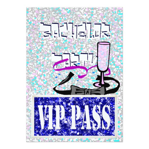 Bachelor blue vip party invitation