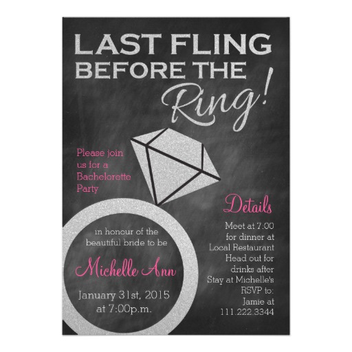 Bachelorette Invite- Last Fling Before the Ring Card