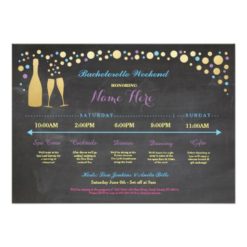 Bachelorette Itinerary Bridal Shower Chalk Invite