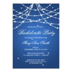 Bachelorette Party Sparkling String Blue Card