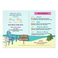 Bachelorette The Lakes Bridal Invite Itinerary