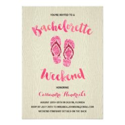 Bachelorette Weekend with Pink Faux Glitter Card