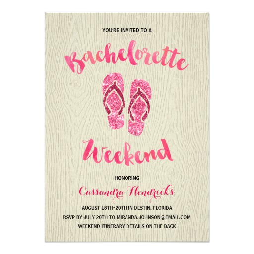 Bachelorette Weekend with Pink Faux Glitter Card