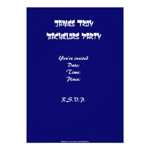 Bachelors blue vip party invitation - Image 2