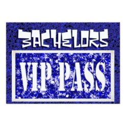 Bachelors blue vip party invitation