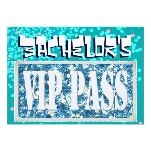 Bachelors blue vip party invitation