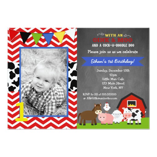 Barnyard Farm Birthday Party Invitations