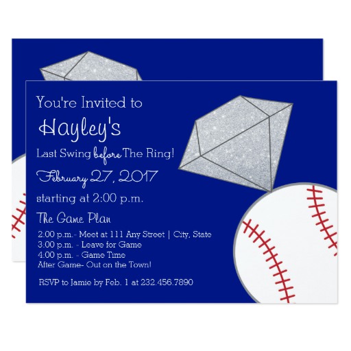 Baseball Bachelorette Party Invite- Last Swing Card
