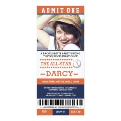 Baseball Bachelorette Party Invites